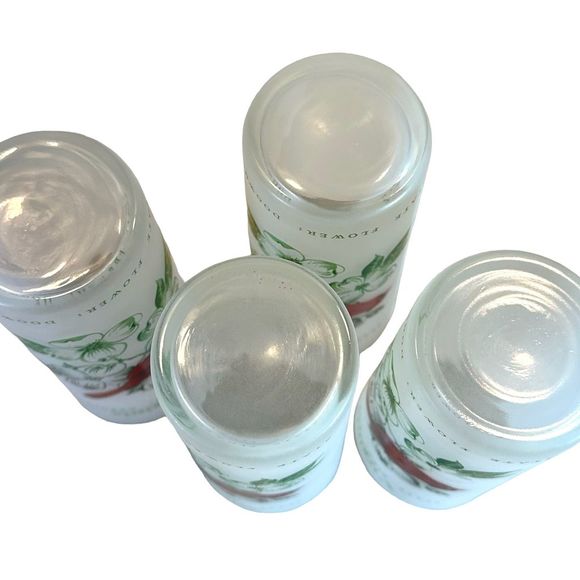 Vintage Anchor Hocking Virginia State Bird and Flower Frosted Glasses, Set of 4 - Picture 7 of 11